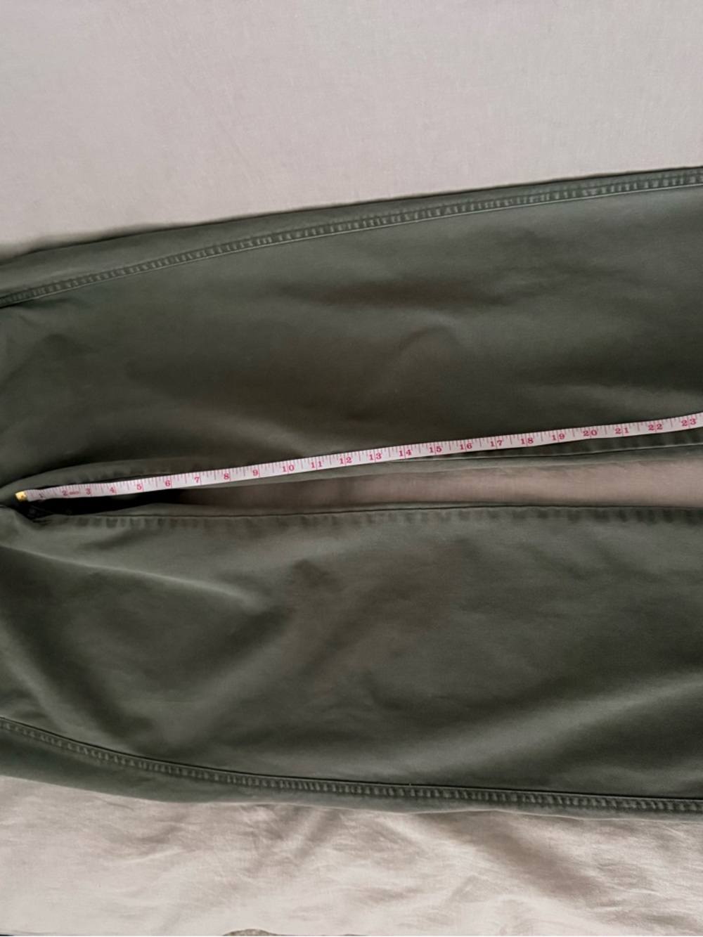 J.Crew Olive Green Wide-Leg Chino Pants | Utility Pocket Detail | 100% Cotton - Picture 10 of 15